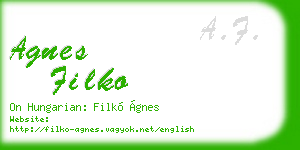 agnes filko business card