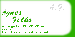 agnes filko business card